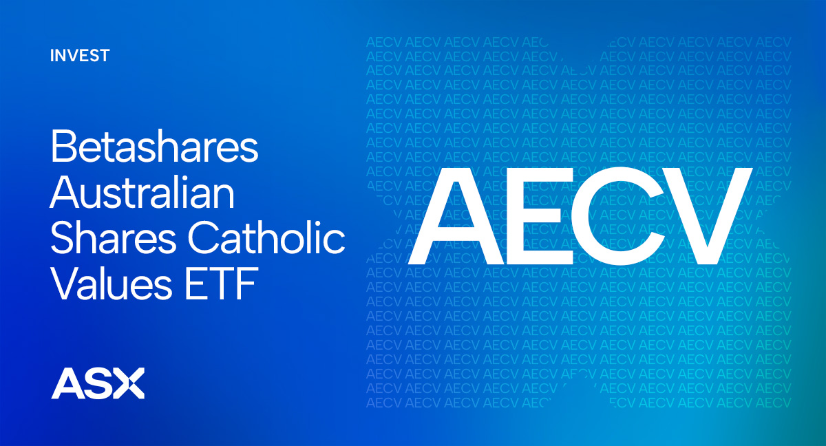 ASX's tweet photo. ASX welcomes Betashares Australian Shares Catholic Values ETF. Congrats @Betashares on AECV being admitted to ASX! We wish you well for the future. 

https://t.co/oqLT0LaCB3

#ASXBell #ASXListing https://t.co/kjyNSEjYTo