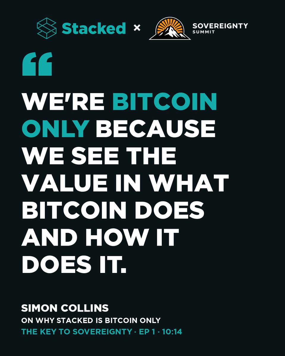 stacked_bitcoin's tweet photo. No altcoin menu. No plans for one.

"We're Bitcoin only because we see the value in what Bitcoin does and how it does it."

@simonocollins with @nellhunterbtc on The Key to Sovereignty, presented with @SovSummitNZ. Full ep on YouTube. https://t.co/7sSJeosBDQ