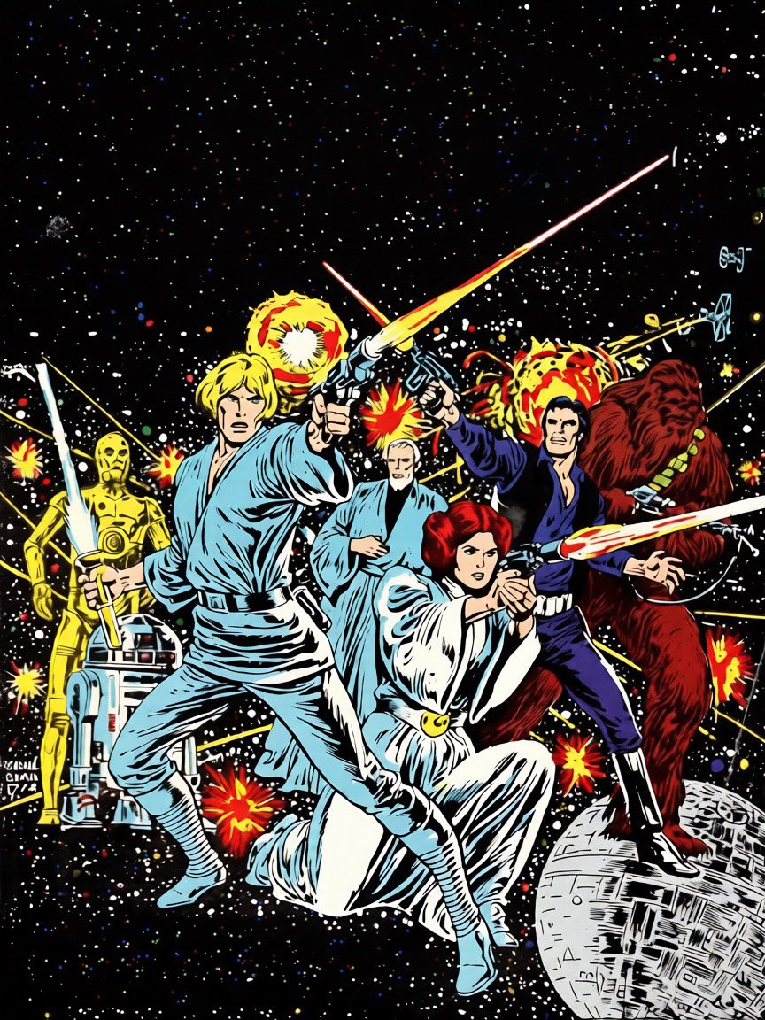 NoTextSWPics's tweet photo. Marvel comic book cover art for Empire Strikes Back Monthly number 150 by Walt Simonson (released September 1981)

#NoTextStarWars #marvelcomics #starwarscomics #classicstarwars #starwars https://t.co/WnpTAracSM