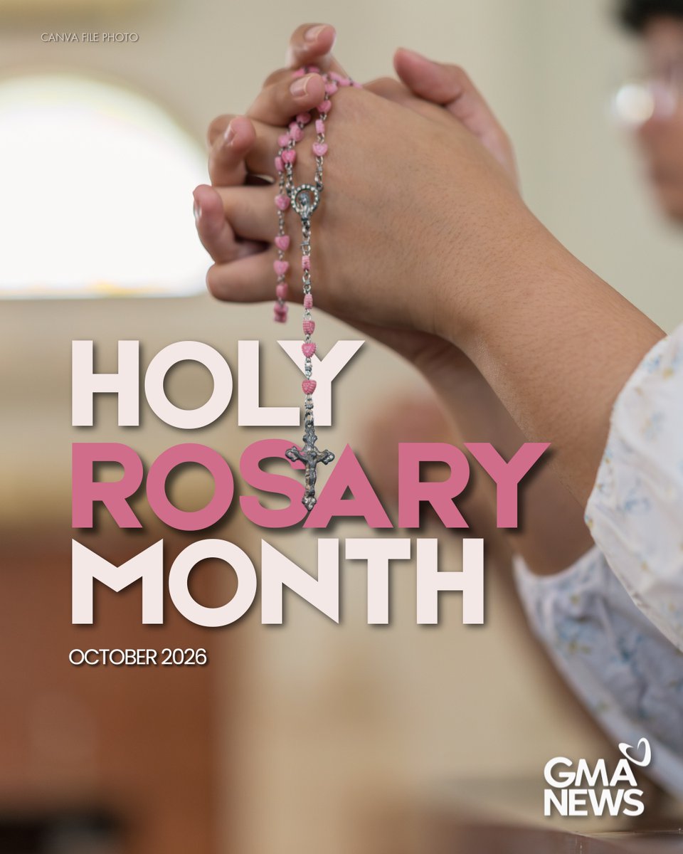 gmanews's tweet photo. This October is the month of the Holy Rosary. May your month be peaceful, resolute, and spiritually guided. 📿 https://t.co/fcpYH7gcQz
