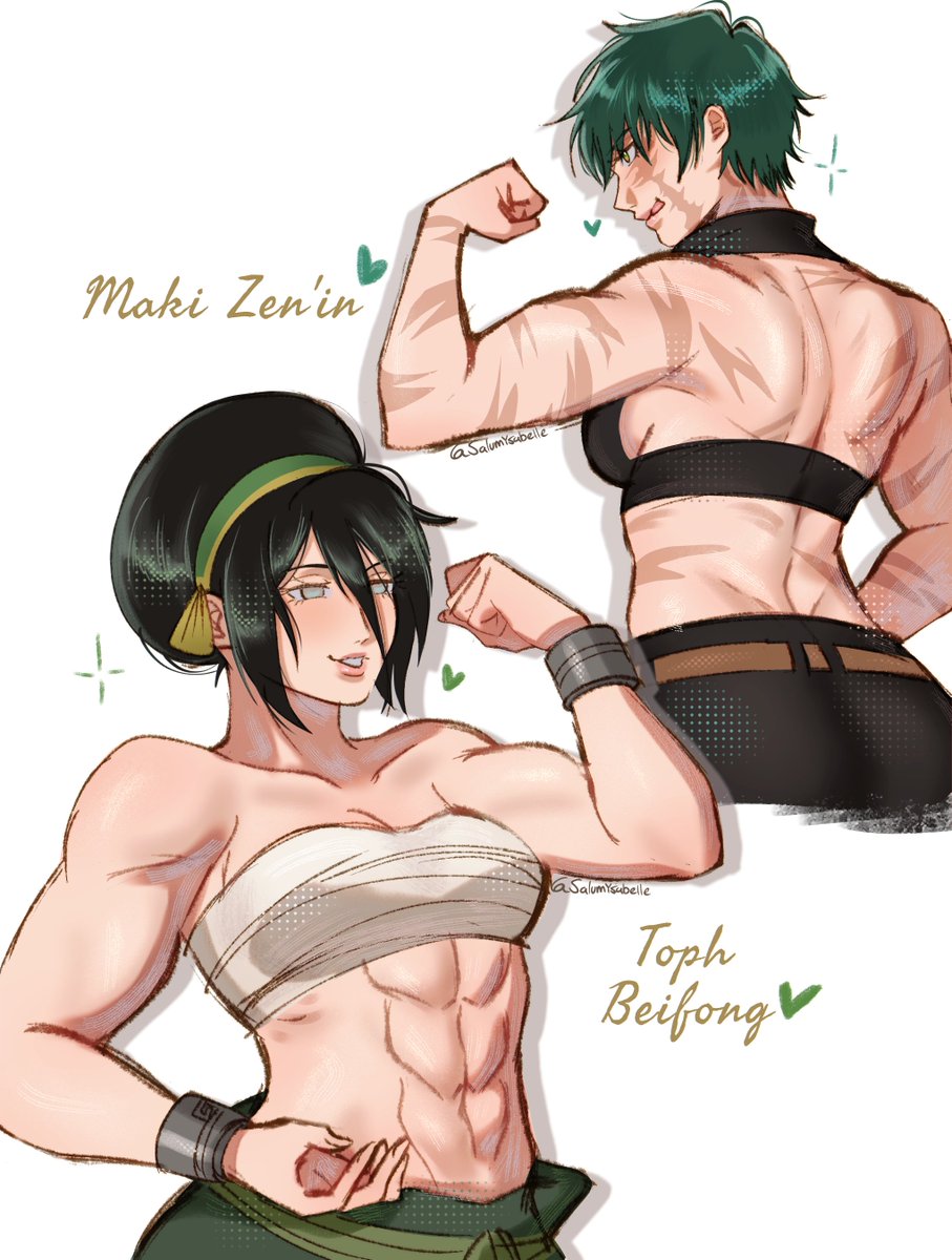 Salumisabelle's tweet photo. ✨More strong women 💚💚💪🛐🔥✨
#toph #maki #jjk #ATLA https://t.co/J1mZiRjnzK
