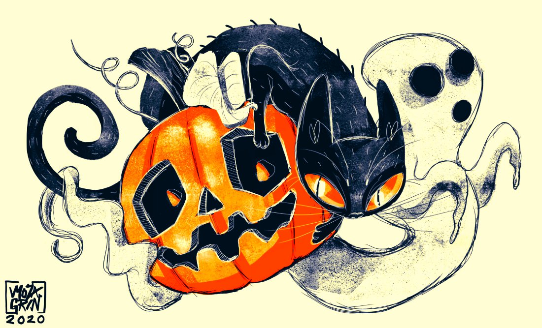 mozagrin's tweet photo. Since I have so many Halloween pics from 2020 to upload this month, I'll post this one early. 🐈‍⬛🎃👻 https://t.co/80fz7cXUOw