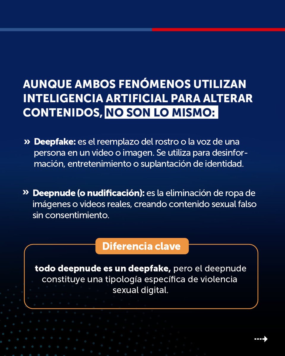 groominglatam's tweet photo. 🛑 HABLEMOS DE #DEEPFAKES Y #DEEPNUDES

🚀 Desde #GroomingLatam creamos la Primera Guía Regional para la Prevención de la Violencia Sexual contra Niñas, Niños y Adolescentes mediante el uso de #IA. 

📲 Descargarla ingresando a https://t.co/1J1tN9p0LZ⁠. https://t.co/Q59T81ihak