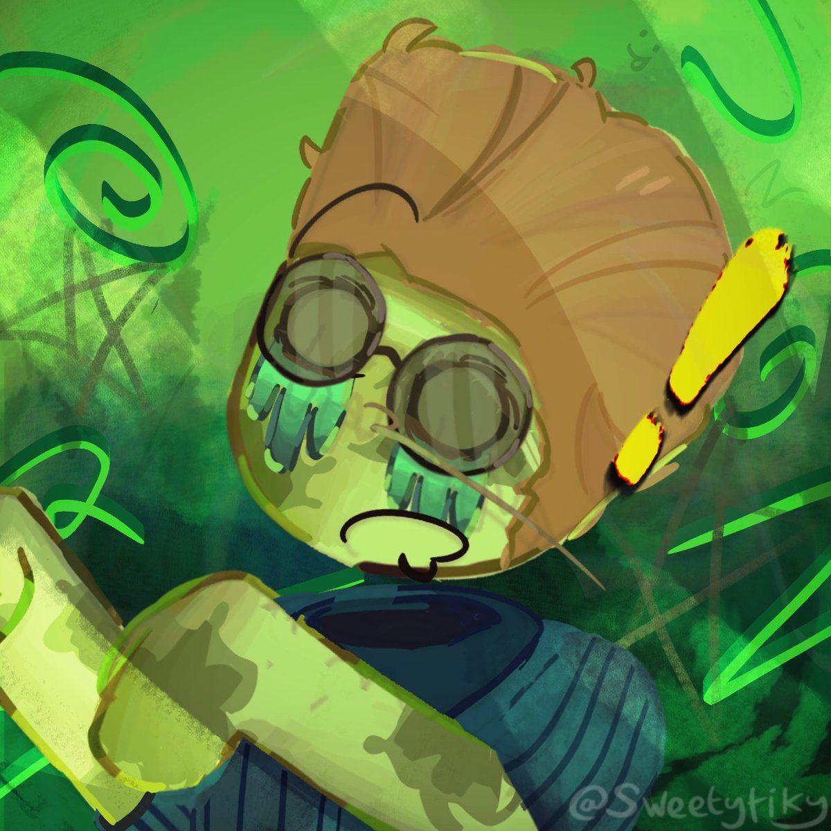 Sweetytikyy's tweet photo. Happy October guyz here's art I made for my friend 
#art #recroom #halloween #october https://t.co/VmKBR9scdp