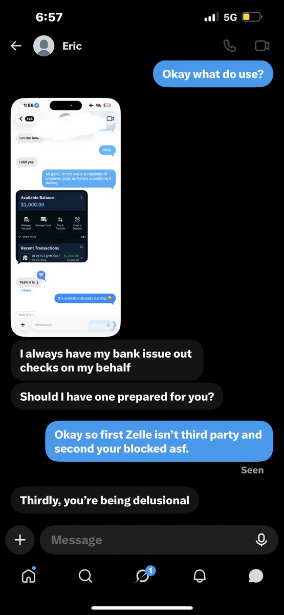 niiyix's tweet photo. @Erick10036 you’re so dumb if you think Zelle is third party it’s not even an app dummy. https://t.co/m1EoelEZbK