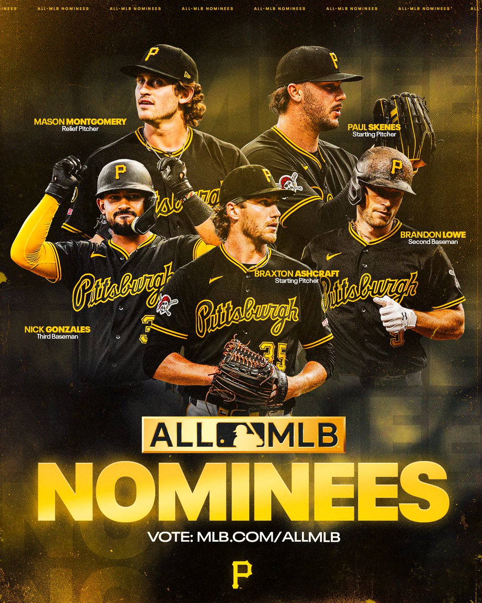 Pirates's tweet photo. Bucs on the ballot. 🏴‍☠️

We've got five guys up for All-MLB honors! 

🗳️ https://t.co/vDkBwwdFWK https://t.co/JzluVA1h5n