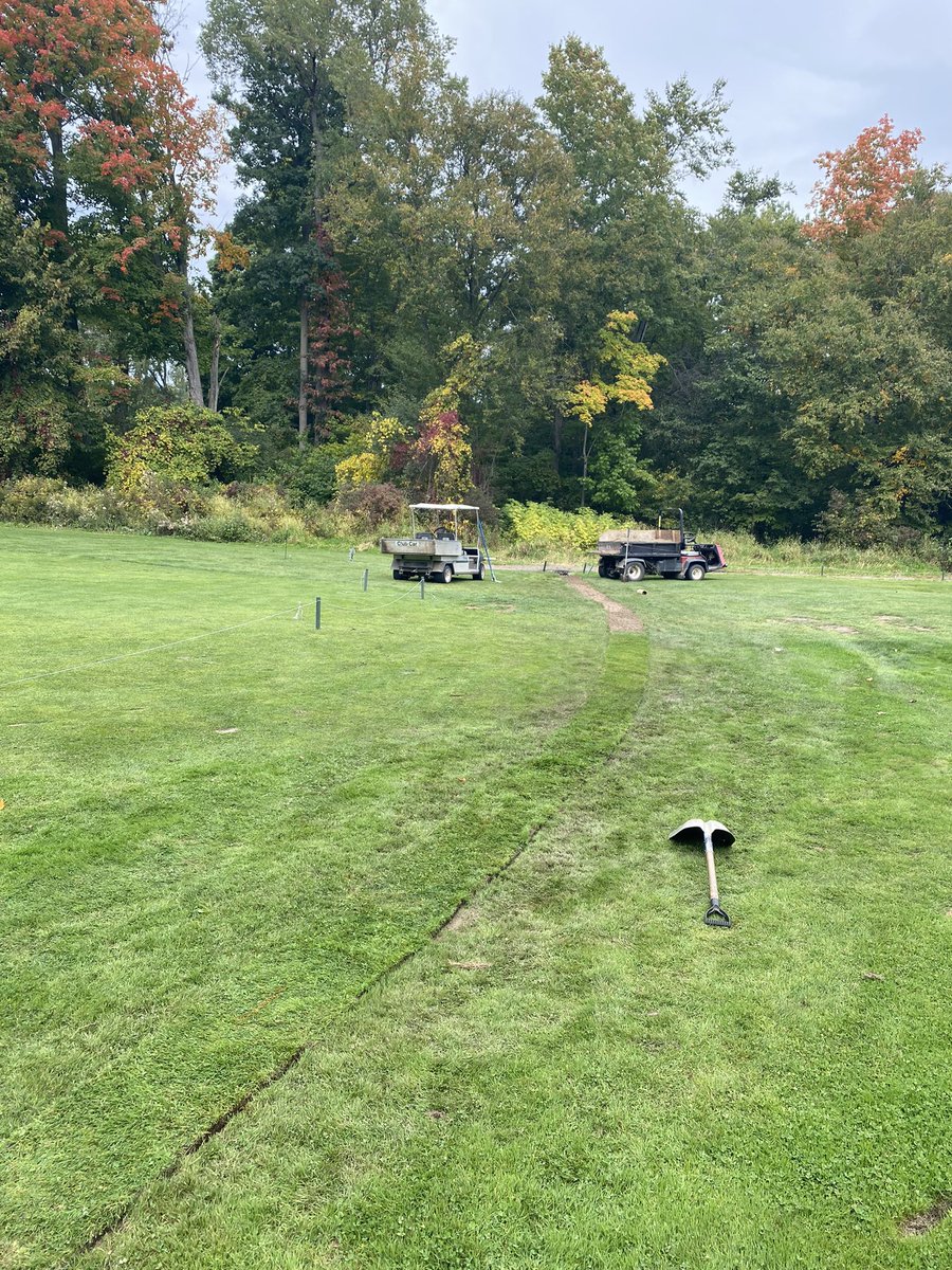 ryanarthur21's tweet photo. From start to finish this week- popped down the road to another @GolfNorthToday Tamarack Ridge to install this 100' run of French Drain! Should help dry up Hole 6 nicely! #alwaysimproving https://t.co/2QP6t10tRW