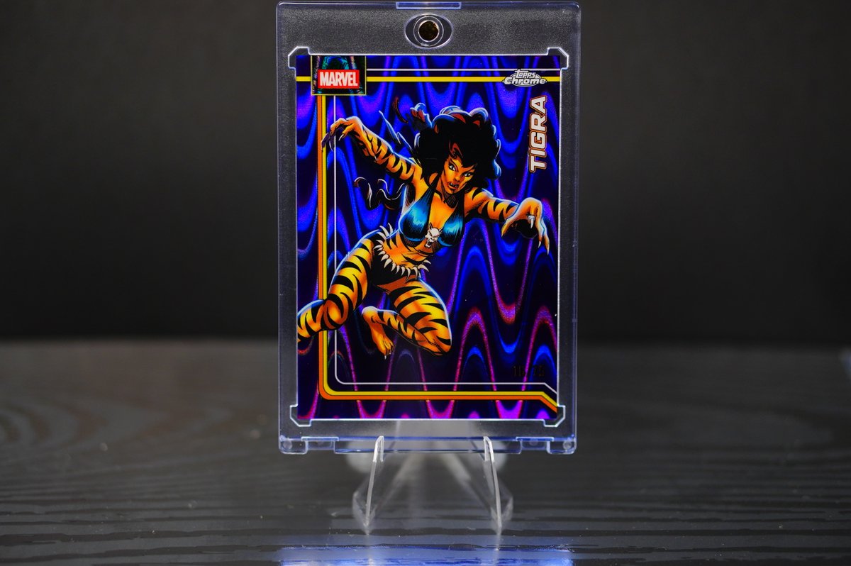 HarpoonHobbyCo's tweet photo. 💥 2024 Topps Chrome Marvel Tigra Purple Wave Refractor #179

Just dropped on IG → https://t.co/MqAHxkDNiz

More cards: https://t.co/2FndiH4gsD https://t.co/XSnJ9lnJS0