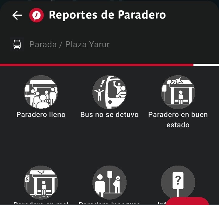 liriioz's tweet photo. @IgnaciaAsg @jardindelirioo Oda, yo en la app entro al paradero en el q estoy y apreto un botoncito rojo con signo de exclamación que me da varias opciones. Ahí pincho q no se detuvo, que estaba vacío y me pide especificar la patente, esop :3 https://t.co/y5iClgvz69