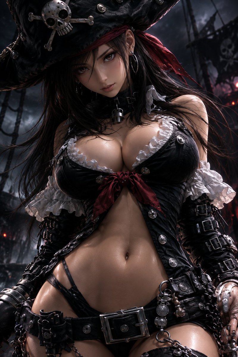 RedBeard420Sir's tweet photo. It's almost time for Halloween, but who makes the better pirate? #Aerith #Tifa #Yuffie #FFVII #FinalFantasy #Pirates #Halloween https://t.co/qiduwmouwz