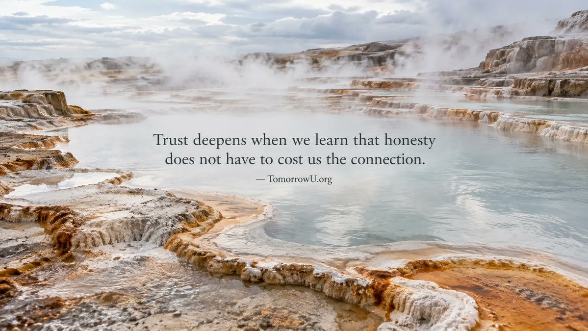 TomorrowU_org's tweet photo. Honesty becomes easier when we trust that telling the truth won’t threaten the relationship.

The strongest connections make room for what is real, even when it is difficult to say.

✨ https://t.co/URIV3yErHt

via @TomorrowU_org

#Honesty #Trust #Relationships https://t.co/fiLEVP1oCu