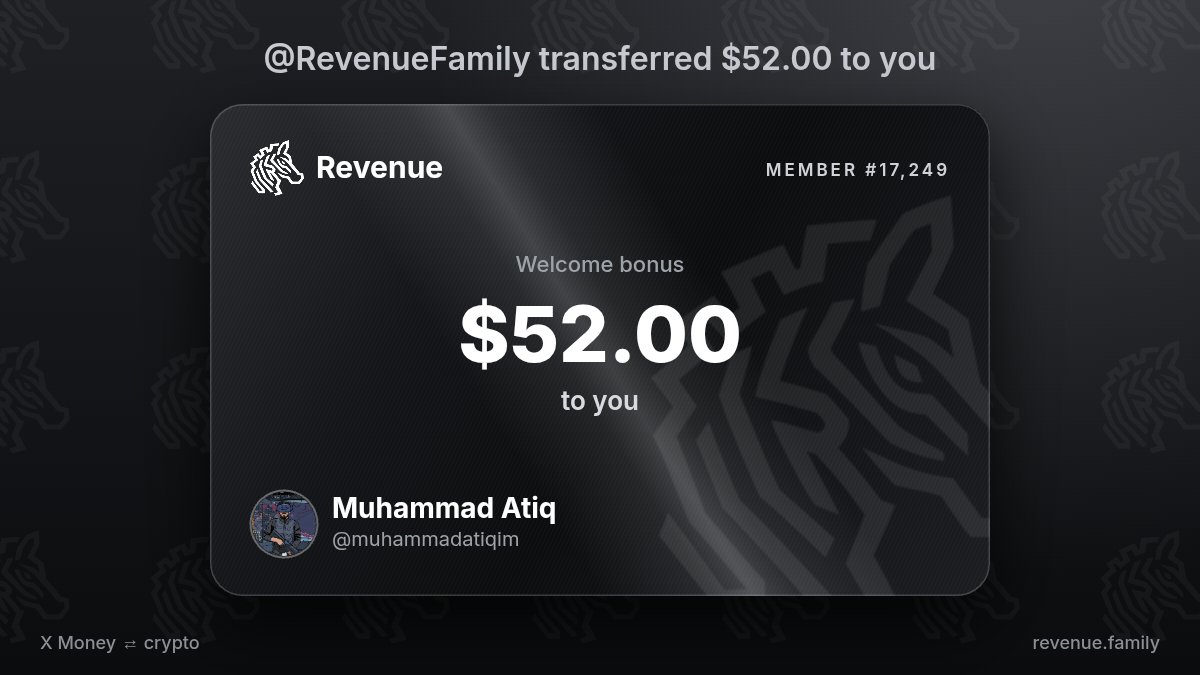 muhammadatiqim's tweet photo. @RevenueFamily This is my welcome bonus @RevenueFamily https://t.co/XAzzrmNahc