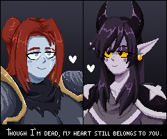 Kaos__03's tweet photo. Hice otro intento para los retratos de los protagonistas hace varios meses atrás, no es lo que quiero aún, pero por ahora voy afinándolo. 
aun no tengo una tecnica demasiado buena con el tema de los sprites, siento que necesito más practica con el pelo xD https://t.co/8OJN6BEKMG