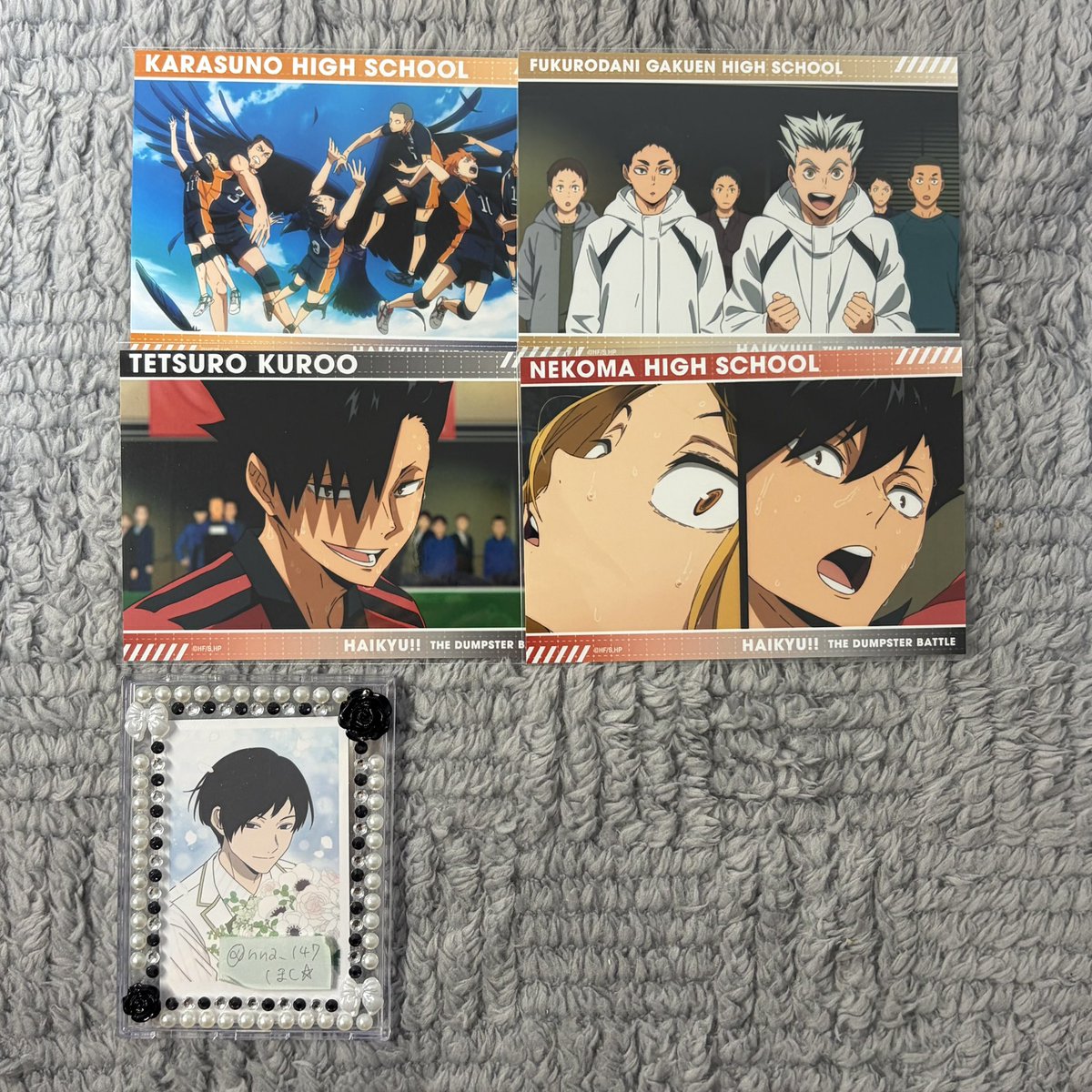 nna_147's tweet photo. ꒰ 譲渡 ꒱
ハイキュー ブロマイド ゴミ捨て場の決戦展

求⌇画像4点
*バラ売り不可

求⌇450円+送料

お支払い：地方銀行振込.PayPayマネー > メルペイ

お気軽にお声掛けください✧︎ https://t.co/HC2MH1WR5E