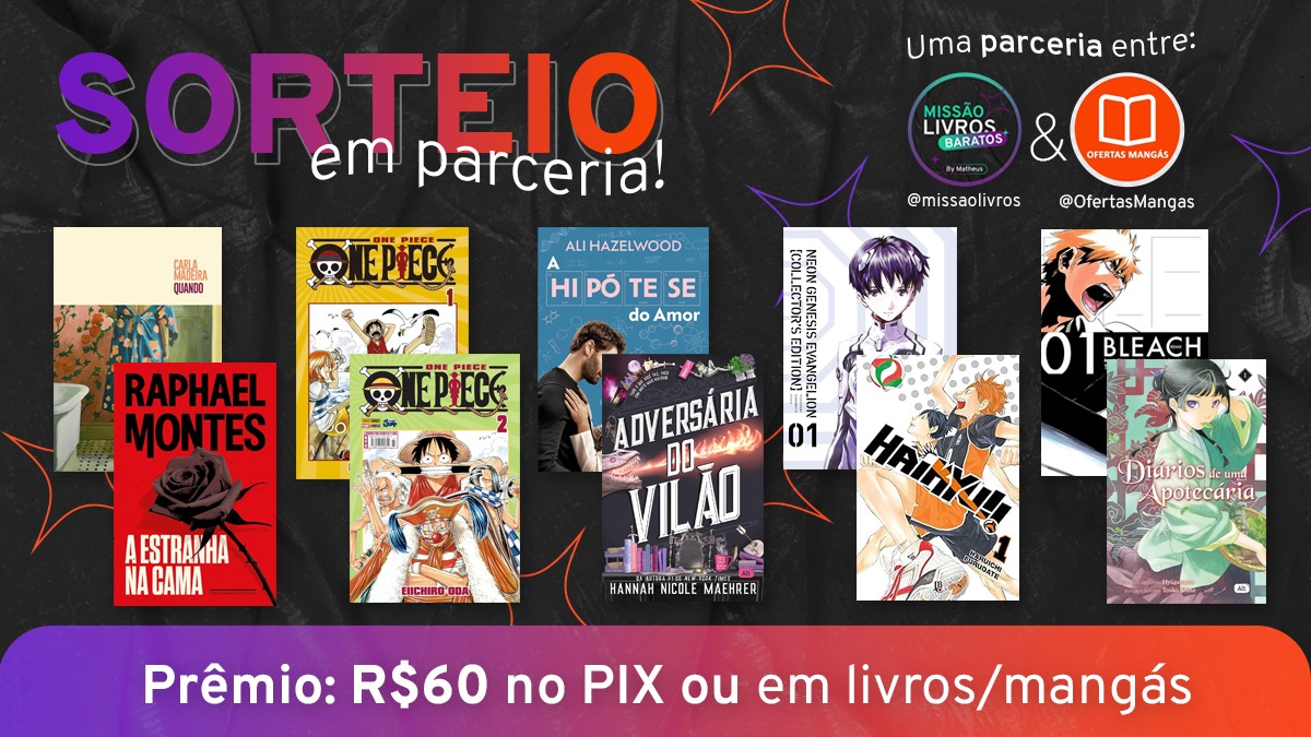 OfertasMangas's tweet photo. 🔴 SORTEIO  

📚 O (a) vencedor (a) vai ganhar qualquer Mangá ou Livro da imagem ou então R$60 no PIX!

Regras: 
🔴 Seguir @OfertasMangas e @missaolivros 
🔴 Curtir e Dar RT/Repostar o post 
🔴 Comentar qual Mangá/livro vai querer se ganhar  

Resultado: 07/10

🍀 Boa sorte! https://t.co/HZzRGuDUG7