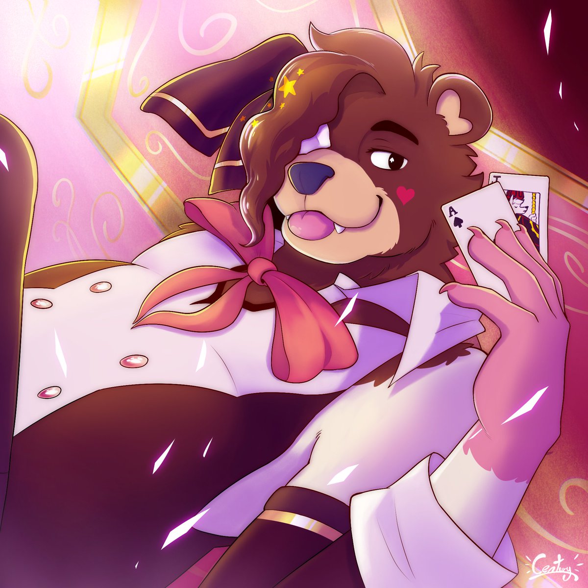 Century_____'s tweet photo. The house always wins~ ♠️♥️

Finished comm for the coolest bear @nevbyss ‼️ https://t.co/n5J66rH8KJ