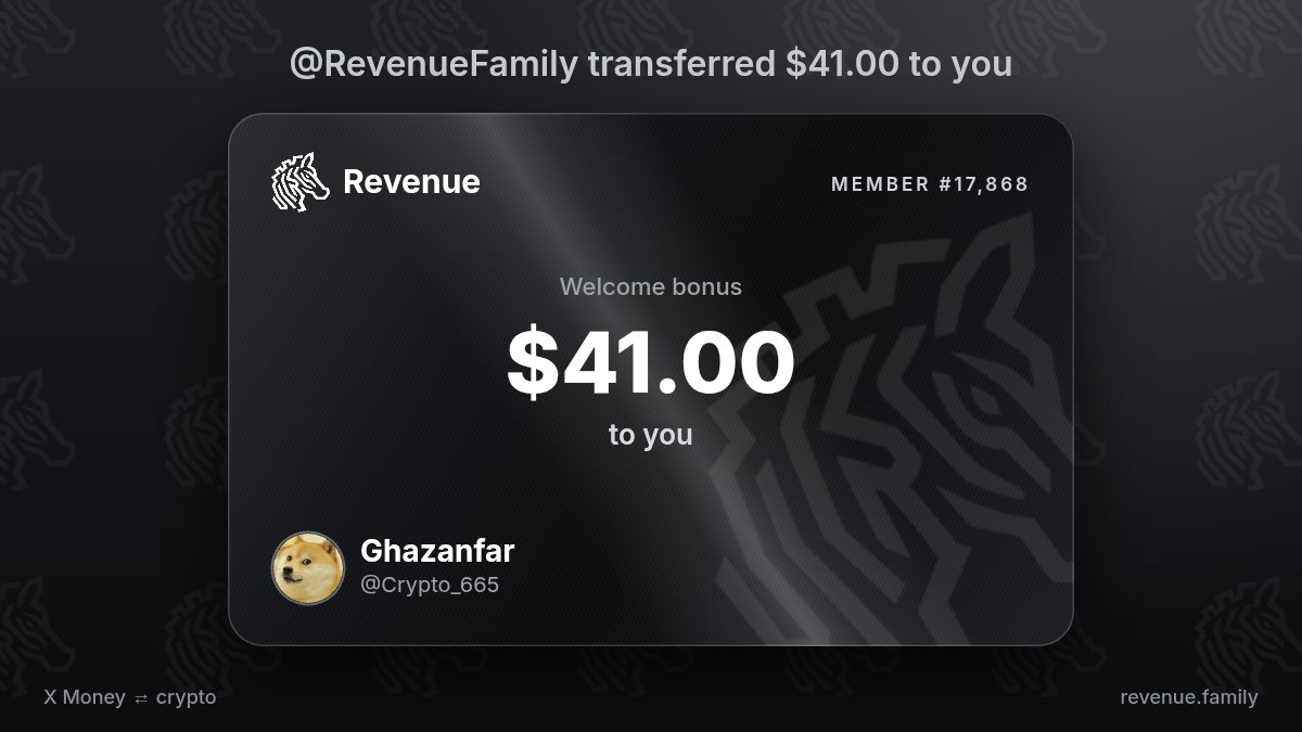 Crypto_665's tweet photo. @RevenueFamily @RevenueFamily welcomed me with $41.00 https://t.co/RCMMEuq3Ms