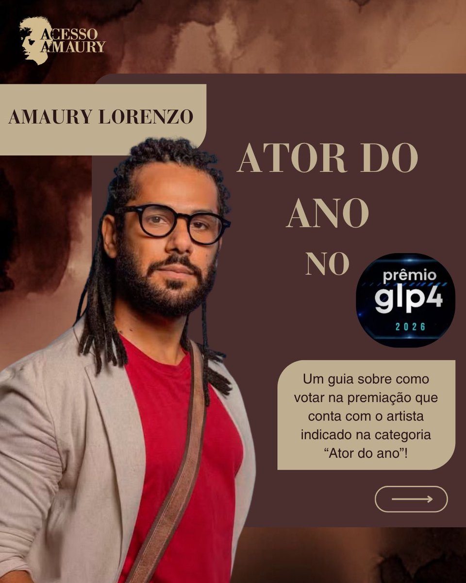 acessoamaury's tweet photo. 🚨🚨ATENÇÃO🚨🚨
A partir de amanhã é dia de voltar no Amaury Lorenzo como “Ator do ano no GLP4”!
E além da indicação na categoria individual, nosso LUBELA tb tá indicado e #PorVocê como melhor novela.
Postamos no ig o guia de votação. Partiu votar?
https://t.co/hapAQQ1FcD https://t.co/SrA2VSoJWr