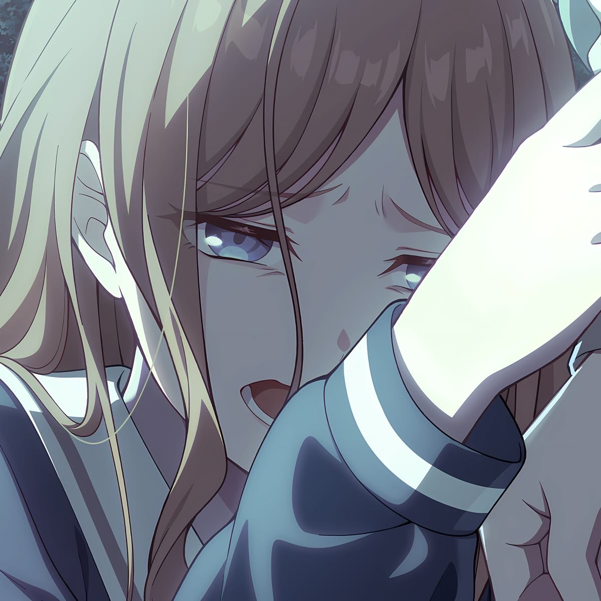 soyoyuri's tweet photo. if i had a dime for everytime bushido made a character whos father left them, mother depended on them emotionally, is a people pleaser who has a tic when lying, and pretended to dislike the band they were in, id have two dimes which isnt a lot but its weird it happened twice… https://t.co/w3yxQoX5zP