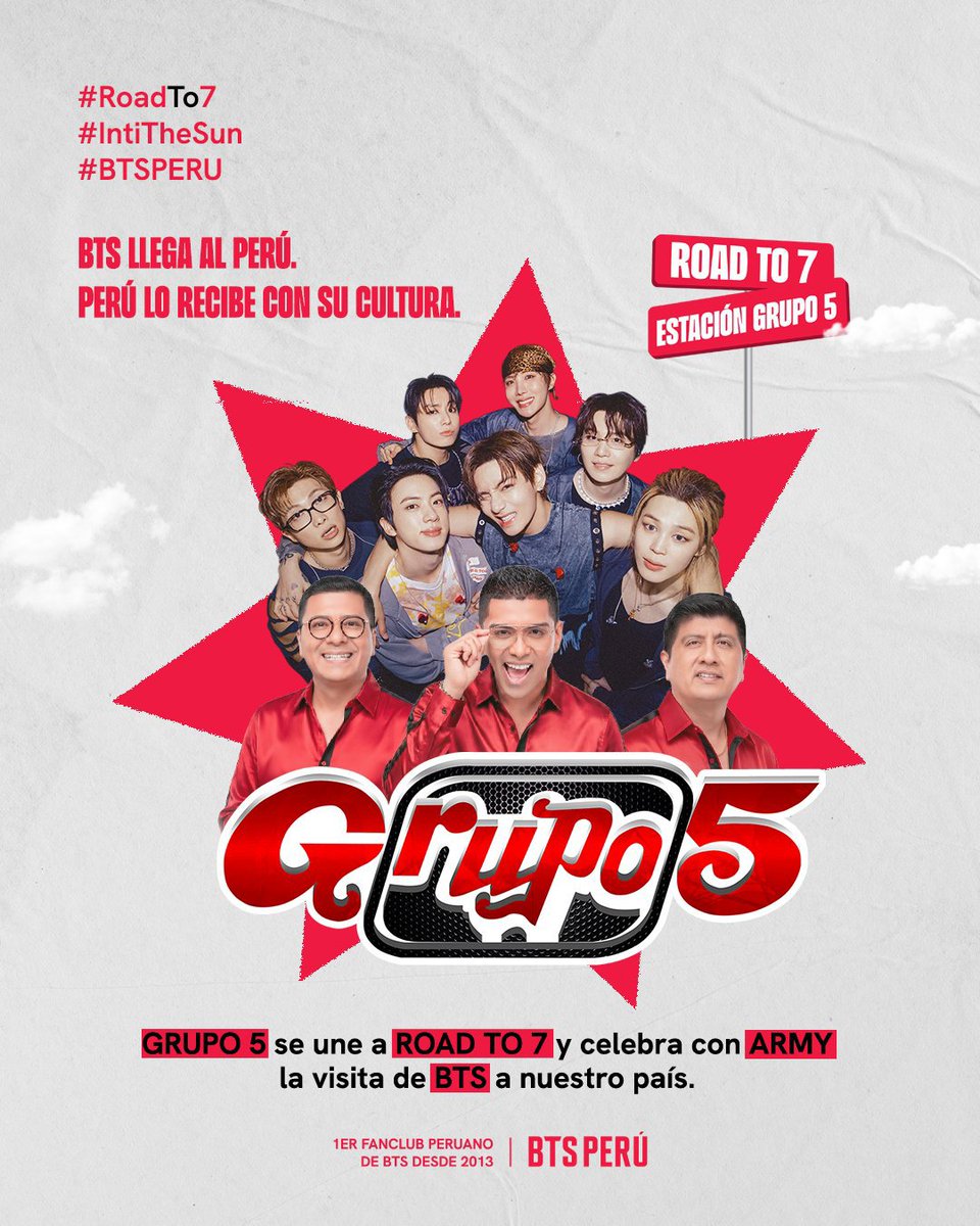 bts_peru1's tweet photo. ARMY! Comenzamos con el Streaming Party de BTSPeru x Grupo 5

Link: https://t.co/aXvtRTOAjT

Nos etiquetas o comenta con tu screen que estas presente en la fiesta + #ROADTO7 + @elgrupo5oficial + @Grupo5Christian 🎉 https://t.co/HQvu2t8z2Q