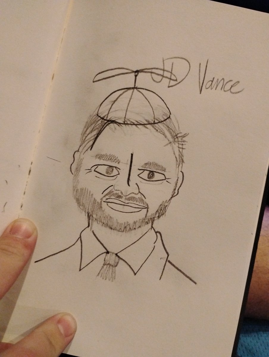 LeopoldHaycrop's tweet photo. Decided to try my hand at drawing again and warmed up with a sketch of Vice President @JDVance 

I hope it turned out ok! https://t.co/PoOdyRMaML