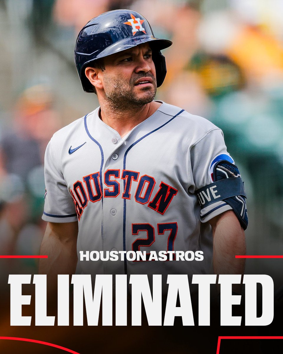 SportsCenter's tweet photo. The Houston Astros are the first team eliminated from the MLB postseason after being swept by the White Sox. https://t.co/sZqLNa4NZc