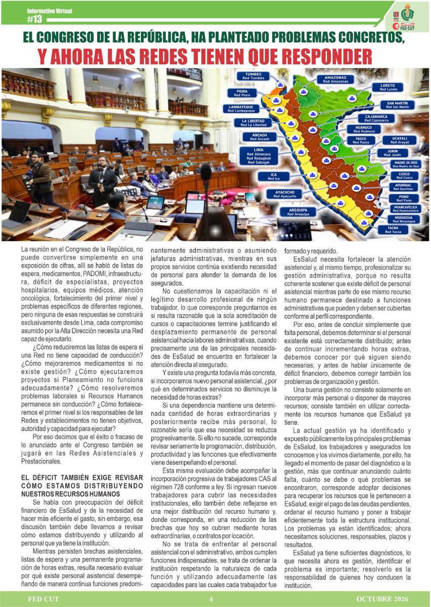 FedCut's tweet photo. 🚨 ¿CÓMO HACER REALIDAD EL CAMBIO EN ESSALUD? 🏥
No necesitamos "salvadores", necesitamos BUENOS GESTORES. Los problemas de EsSalud no se resuelven solo con discursos o reemplazando un grupo por otro, se resuelven con gestión, técnica y capacidad.
#FEDCUT #EsSaludEnAlerta https://t.co/OJ3fFiKZqa