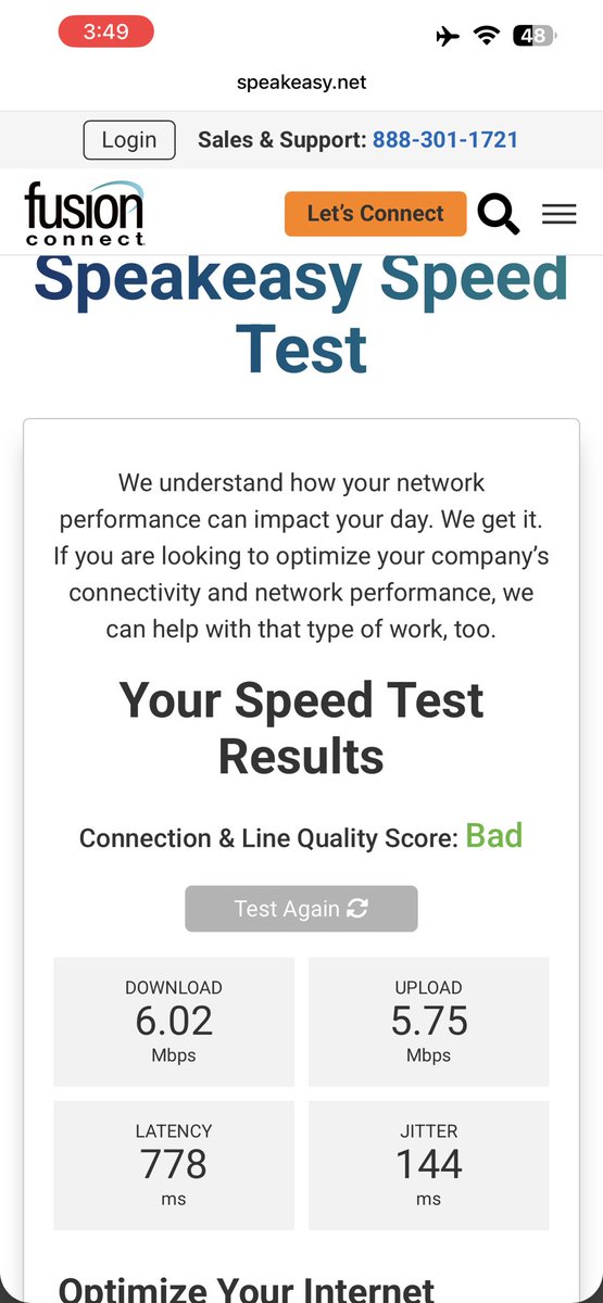 JSwain_official's tweet photo. @elonmusk @JohnLeFevre It’s bad. Welp. #deltaspeedtest https://t.co/UhKrZVkk76