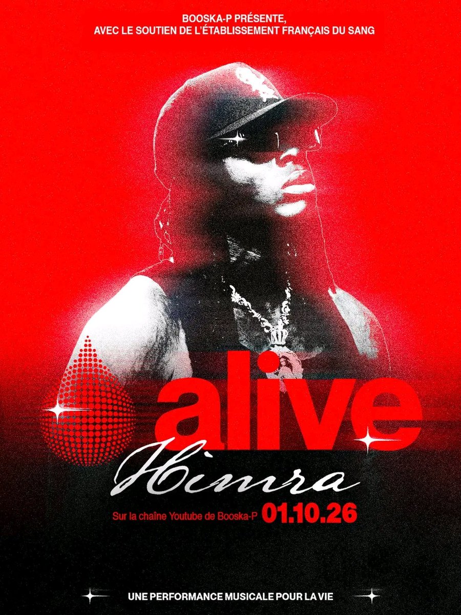 1x_vibes's tweet photo. Himra inaugure Alive, le nouveau format de Booska-P et de l’Établissement français du sang (EFS) sur YouTube. 🩸

Rendez-vous demain sur la chaîne YouTube de Booska-P.

En collaboration avec @EFS_Officiel https://t.co/rTmojPPOA4