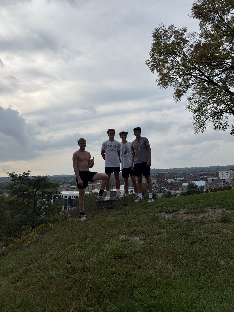 OldAbesBB's tweet photo. It must be getting to be October. Some of our @OldAbesBB getting a jump start on running the stairs. Keep building it men! #oldabepride #riseas1 https://t.co/9j3wzBt17x