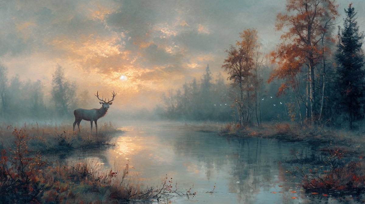 kenne_nova658's tweet photo. Morning! A fluffy deer is eating berries from a high branch, guarded by a little bird that keeps a sharp eye out for danger, as the day ends quietly. https://t.co/goN2WqWrl6