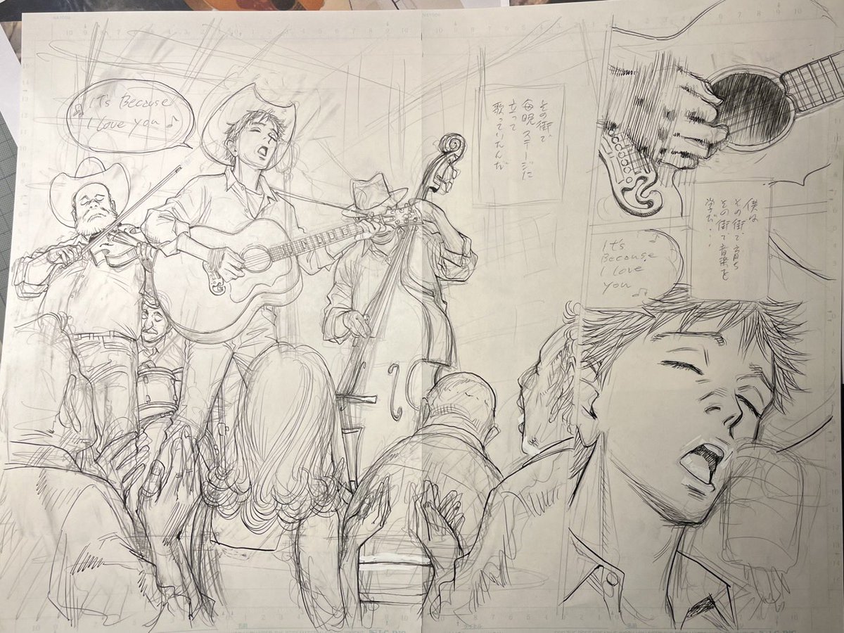 urasawa_naoki's tweet photo. 『あさドラ！』第10集絶賛発売中です！
巻頭見開きカラーの作画過程が残されていましたので公開します。やはり画用紙に絵の具で塗るという作業はスリルがあって楽しいです！#あさドラ
YouTubeのMVと合わせてお楽しみください！https://t.co/dckfDCoOyd

単行本情報https://t.co/JHUglsAHNx https://t.co/lEyQ550UJ2
