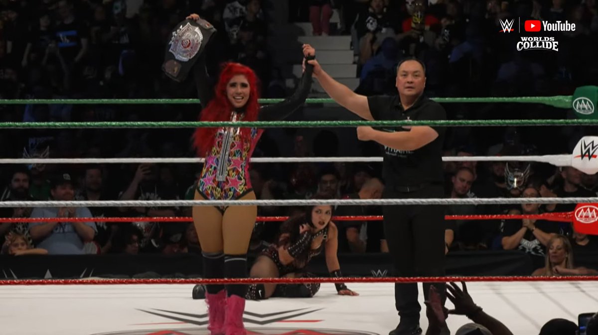 realmaskedj's tweet photo. What a fun match this was. #AAAWorldsCollide https://t.co/0W9egMTLDT