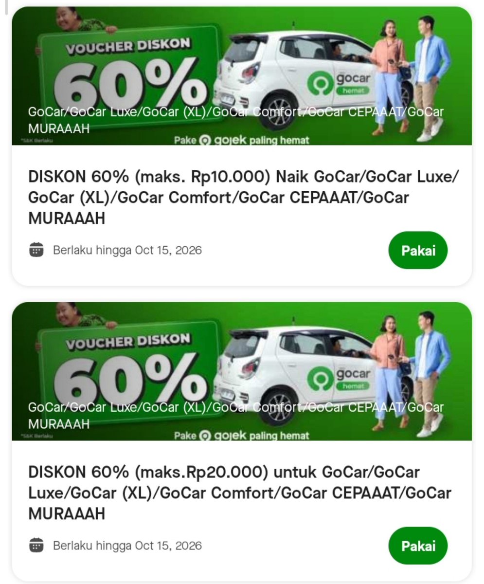 jokiforeser's tweet photo. wts voc gocar
gocar pot 60% max 20k fee 3k (ready) gopay tunai
gocar pot 60% max 10k fee 2k (ready) gopay tunai

all domisili bisa hemat
fsr https://t.co/mrqNE7lo8o

#zonauangㅤ #zonajajan https://t.co/RTS97BcvJ9