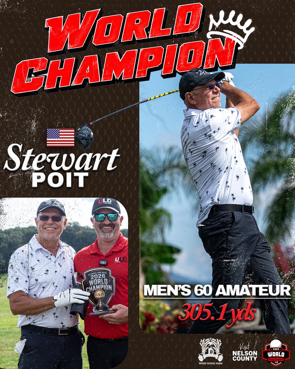 ULDChampionship's tweet photo. Stewart Poit is your Men’s 60 Amateur 2026 World Champion🏆🇺🇸
#ULD #ultimatelongdrive https://t.co/tOkZNUb6hu