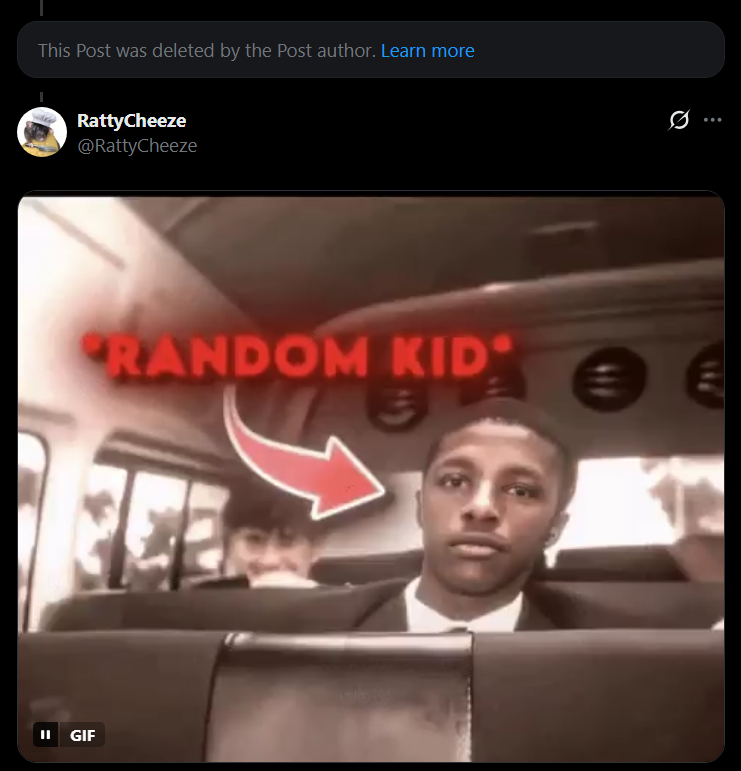 RattyCheeze's tweet photo. actual random kid lmao
if you're going to talk shit, then don't back down lmao 😭✌️ https://t.co/AFQq4avIGZ