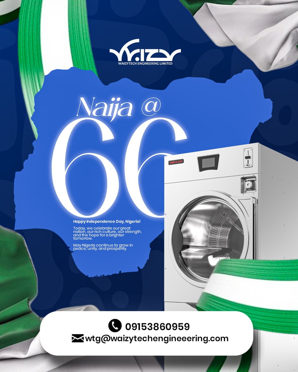 Waizy7's tweet photo. 🇳🇬 HAPPY INDEPENDENCE DAY, NIGERIA! 🇳🇬

Today, we celebrate the strength, resilience, unity, and endless possibilities of our great nation.

As Nigeria marks 66 years of independence, may we continue to build, innovate, and create a brighter future together. 💚🤍💚 https://t.co/C401RUX9ug