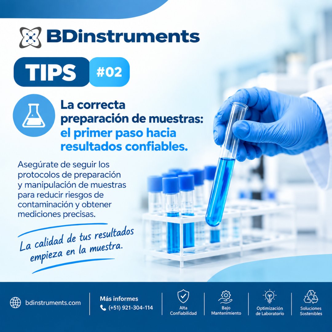 BDInstrumentos's tweet photo. 🧪 BDI TIPS #02
Una correcta preparación de muestras es clave para obtener resultados precisos y confiables.
✨ La calidad de tus resultados empieza en la muestra.
#BDITips #BDIInstruments #Laboratorio #Análisis #PreparaciónDeMuestras https://t.co/DIMaCdwWEC