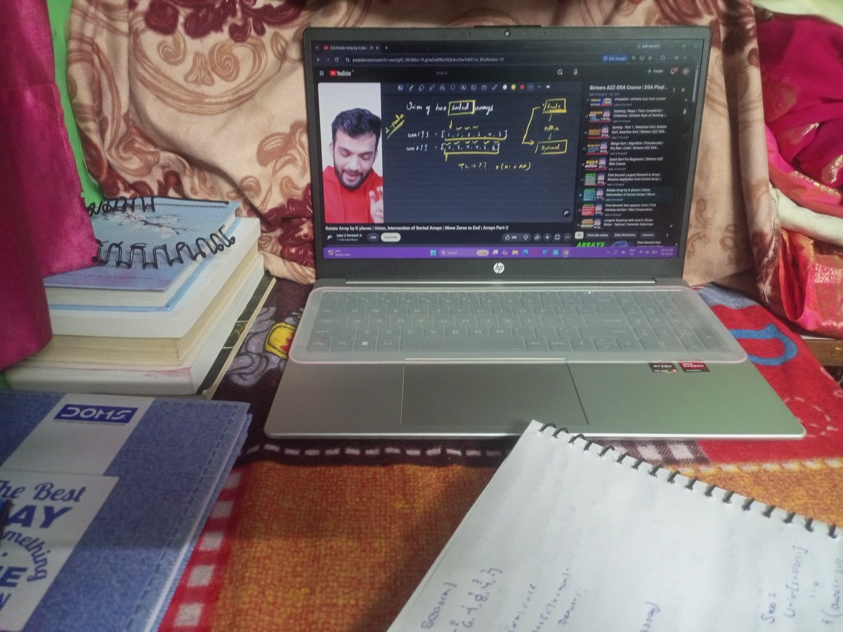 dev_190207's tweet photo. Day-10 of learning DSA 
Today topic is rotated array by k place, union , intersection of sorted array https://t.co/eLYPY6cYxO