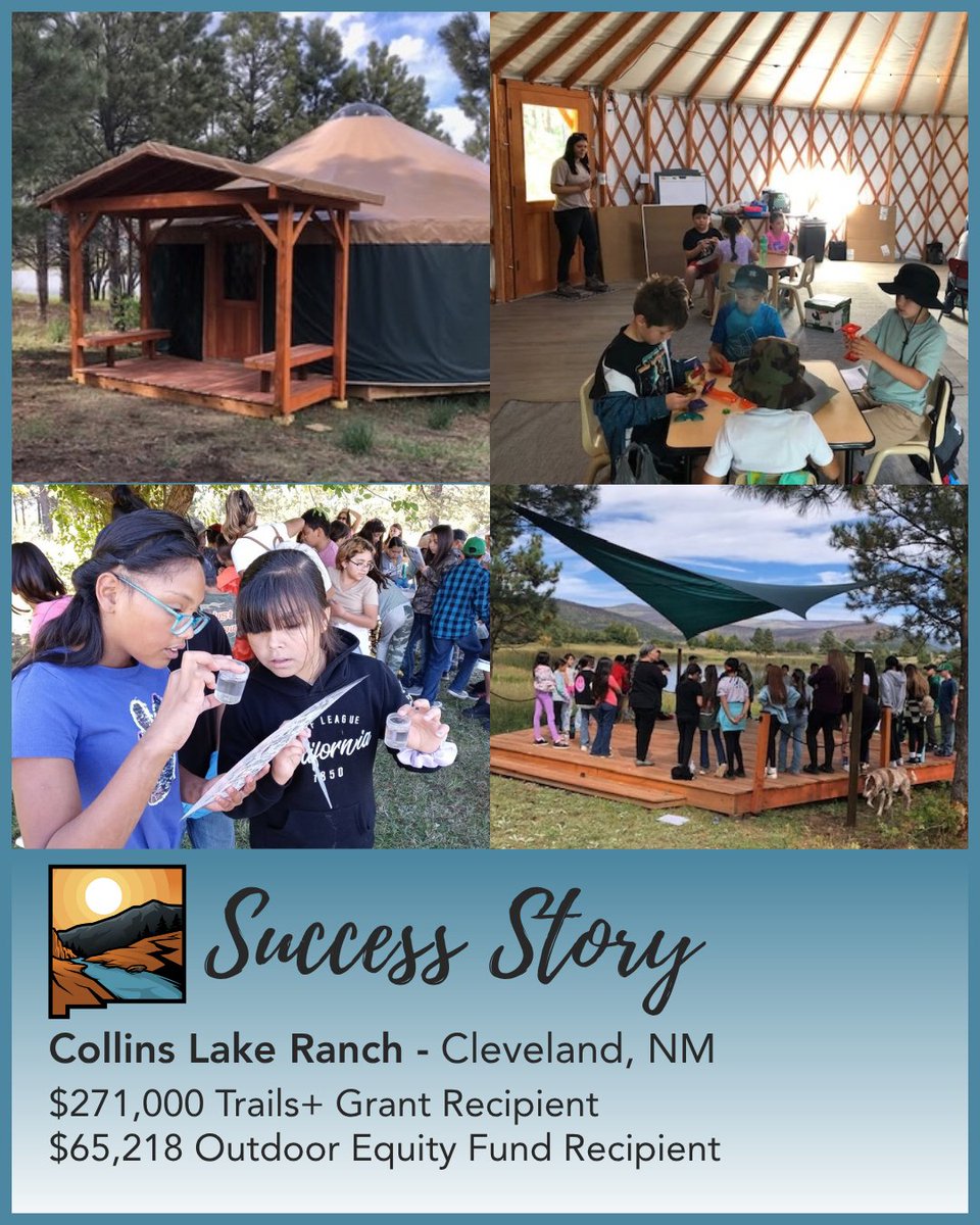 NMoutdoorrec's tweet photo. Collins Lake Ranch is creating opportunities for youth and families of all abilities to camp, kayak, and learn about the natural world through hands-on experiences with help from the Outdoor Equity Fund and Trails+ Grant.

Read the story: https://t.co/2fOtcHfhBv https://t.co/1OmlYvbeWi