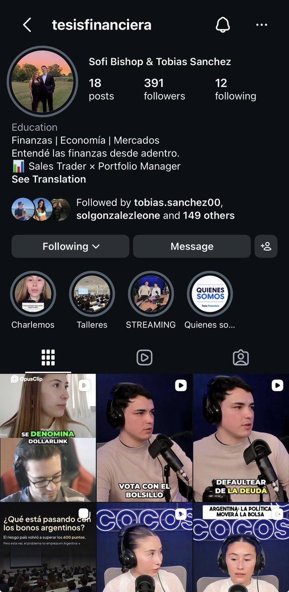 sofibishop's tweet photo. -Se te ocurre una pagina de Instagram para aprender finanzas?

-Si capo, Tesis Financiera. Son unos cracks tremendos. 

Link de nuestro ig, hecho con mucha pasión al mercado👇🏻
https://t.co/VpdXV12AMG https://t.co/fmqvOZVvlB