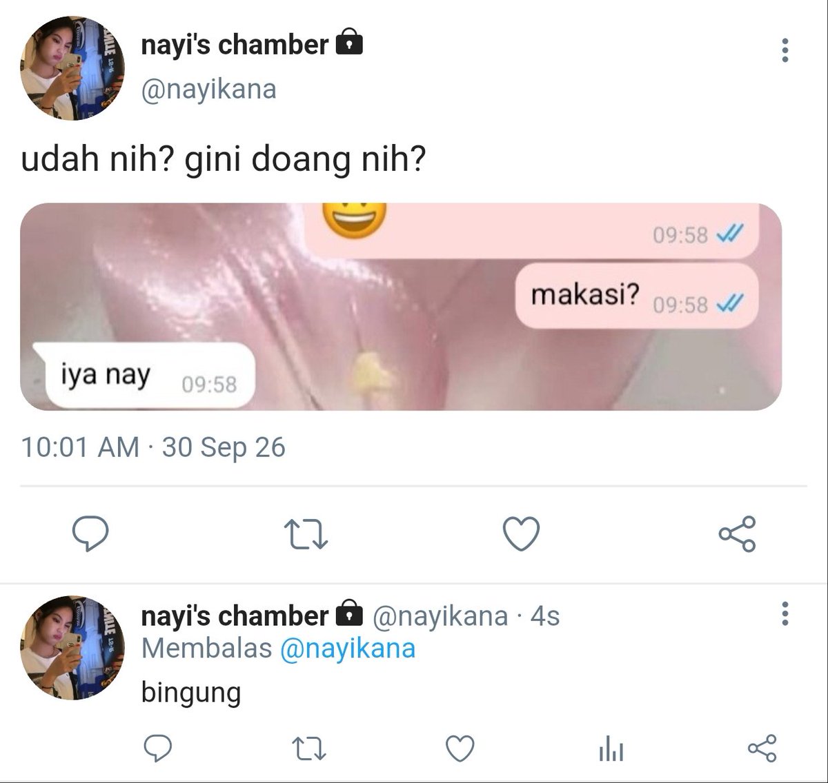 kknayxa's tweet photo. 45. tadi katanya benci nay https://t.co/OQRwyDOXcH