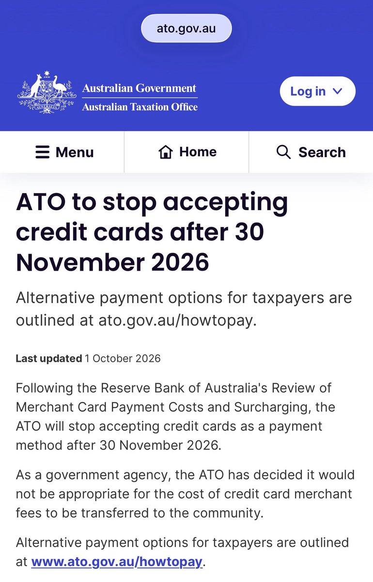 mikjcal's tweet photo. Ironic…

Surely the ATO can just absorb the costs like a small business is 🤷‍♀️🫠🫠 https://t.co/IRTkgLT1sE