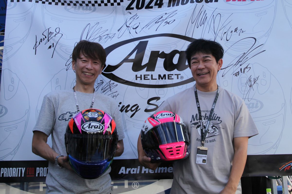 araihelmetjapan's tweet photo. 📣サイン会情報📣

✅  #坂田和人 氏 #原田哲也 氏の合同サイン会応募要項🔥

📍日時：10/4(日)13:00〜
📍場所：もてぎアライブース

レジェンド合同での開催は2年ぶりです❤️‍🔥

応募要項を満たした方の中から15組計30名様をご招待✨
応募締切は10月2日(金)12時です‼️

どしどしご応募ください🏁🇯🇵 https://t.co/SY17JUqUZW