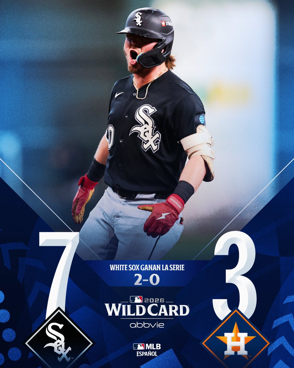 mlbespanol's tweet photo. Los White Sox barrieron a los Astros en Houston y ganaron su primera serie de #Postseason desde 2005. https://t.co/nkJbbKq60F