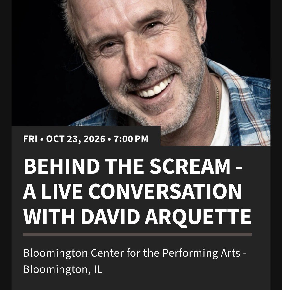 novaolsonn's tweet photo. SELLING TWO TICKETS to Behind the Scream in Bloomington, IL on Friday, October 23!!!! $150 OBO #BehindtheScream #ScreamMovie #Ticketmaster #BloomingtonIL https://t.co/eJ4hiDwRCy