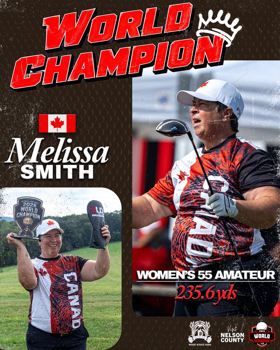 ULDChampionship's tweet photo. Melissa Smith is your Women’s 55 Amateur 2026 World Champion🏆🇺🇸
#ULD #ultimatelongdrive https://t.co/S8gKAq8aTe
