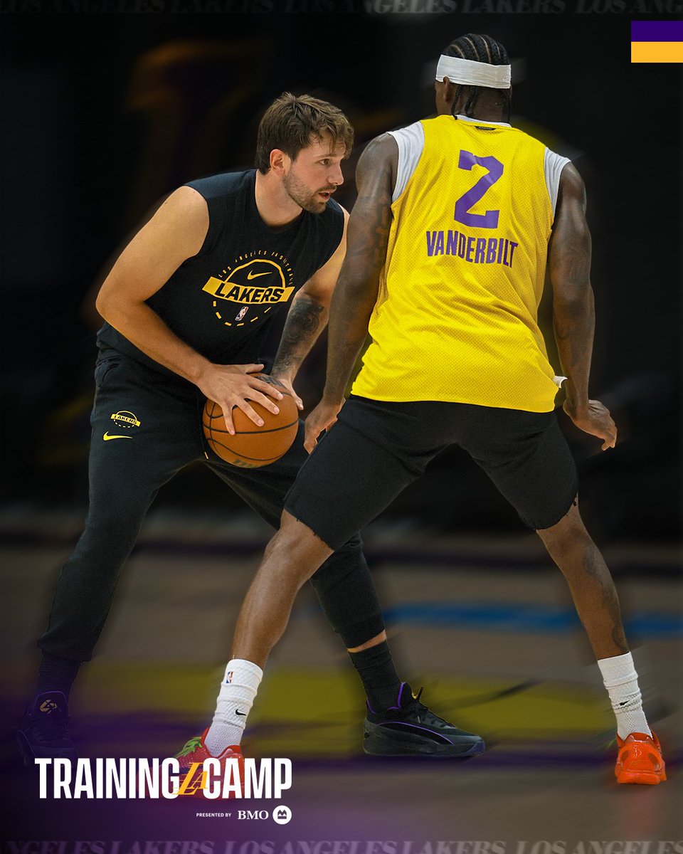 Lakers's tweet photo. Dedication, details, discipline.

@BMO_US | Lakers Training Camp https://t.co/MVQIxTFvy8