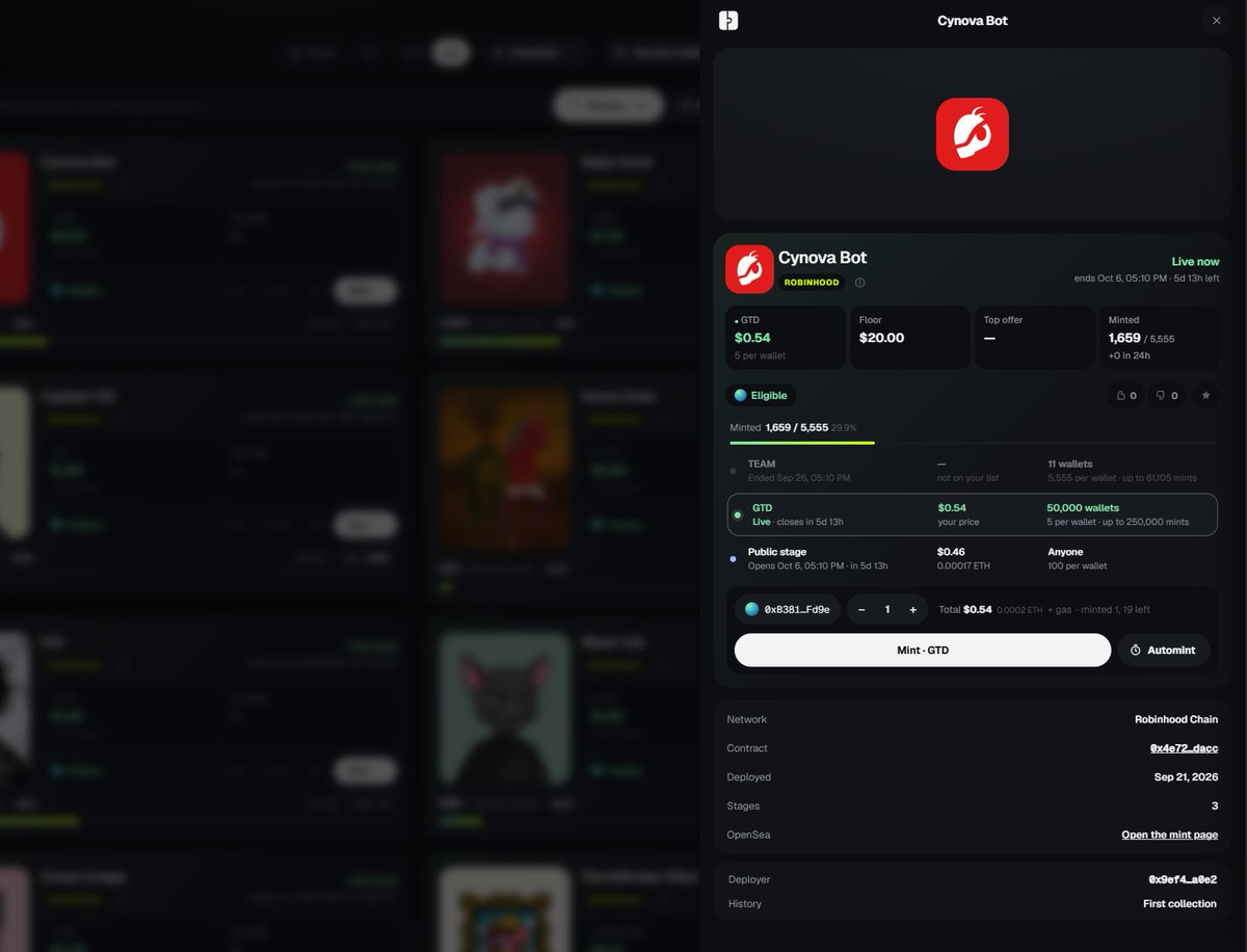 mintlatch's tweet photo. Mintlatch is live.

Every NFT mint on Ethereum, Robinhood, Ink and Arc in one place. See which allowlists your wallets are on, get pinged when your stage opens, mint in one tap or automint the second it goes live.

Docs: https://t.co/6BHX8Klh9Q
Pass: https://t.co/9ODjDbKA6E https://t.co/AR5mJlgKic