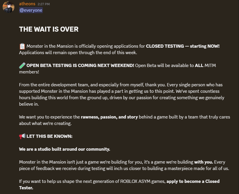 Sanguiphim's tweet photo. Hey guys, interested in becoming a closed tester for this upcoming Asym? They have closed-tester applications open for the next week! Sign up and help give feedback! :)
#MonsterInTheMansion
https://t.co/9FHp6YNt1b https://t.co/oILqce0juH